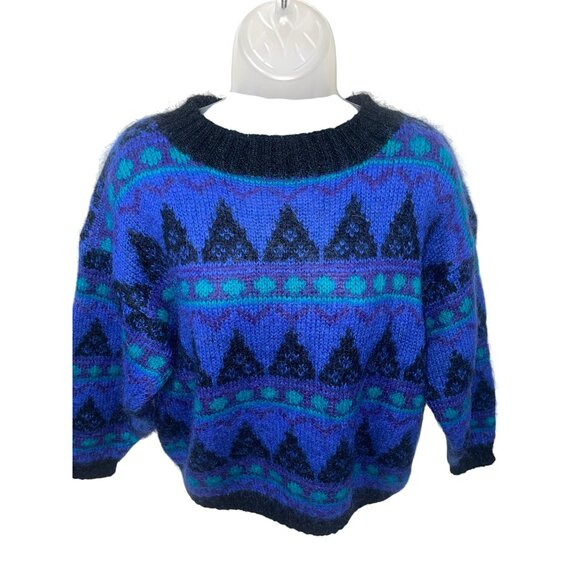 Vintage Christopher & Banks Mohair Wool Blend Geometric Pattern Sweater - Picture 3 of 5